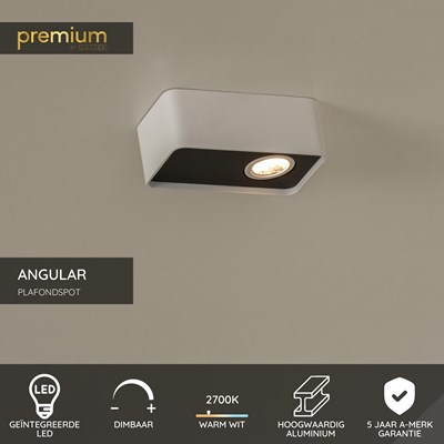 Lucide ANGULAR - Plafondspot - LED Dimb. - 1x6W 2700K - Wit | Premium